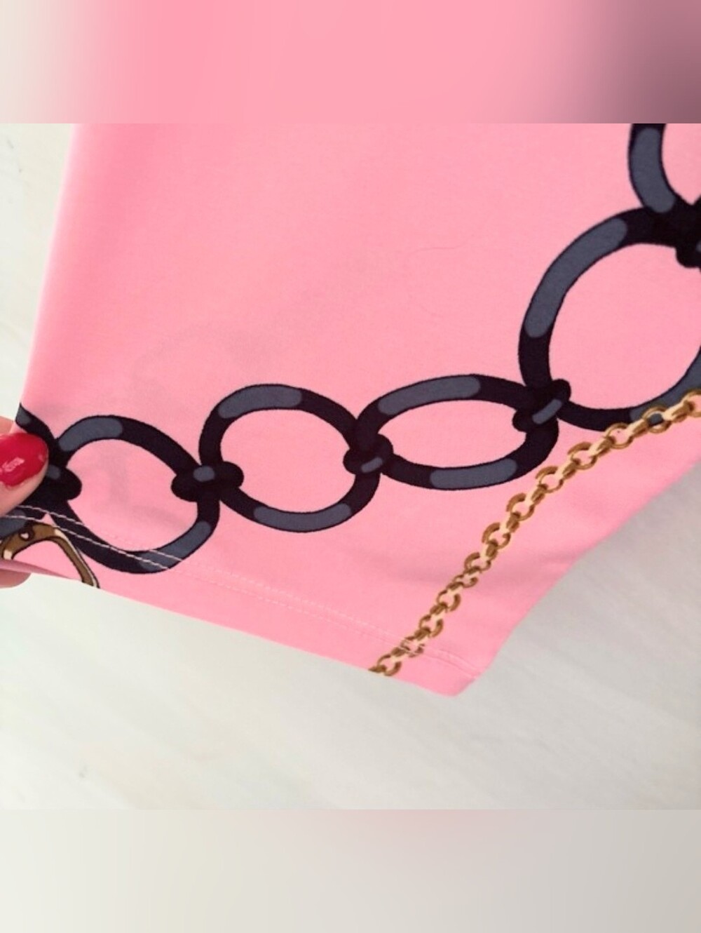 JM Collection Pink Chain-Print V-Neck Tunic - Picture 6 of 10